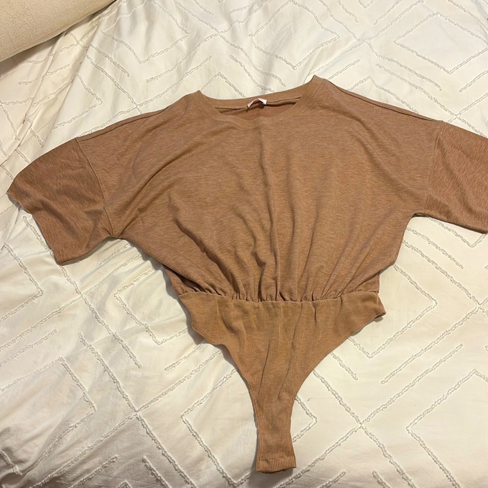 Pink Lily CASUAL SATURDAY TAN T-SHIRT BODYSUIT